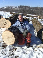 Dad in Feb 2007 by the best White Oak log we've ever sold